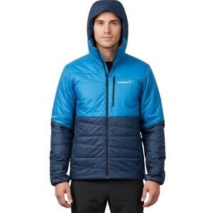 Norrona Mens Jacket Falketind Thermo60 Hooded Ski Snow Wear Indigo Outdoor Small